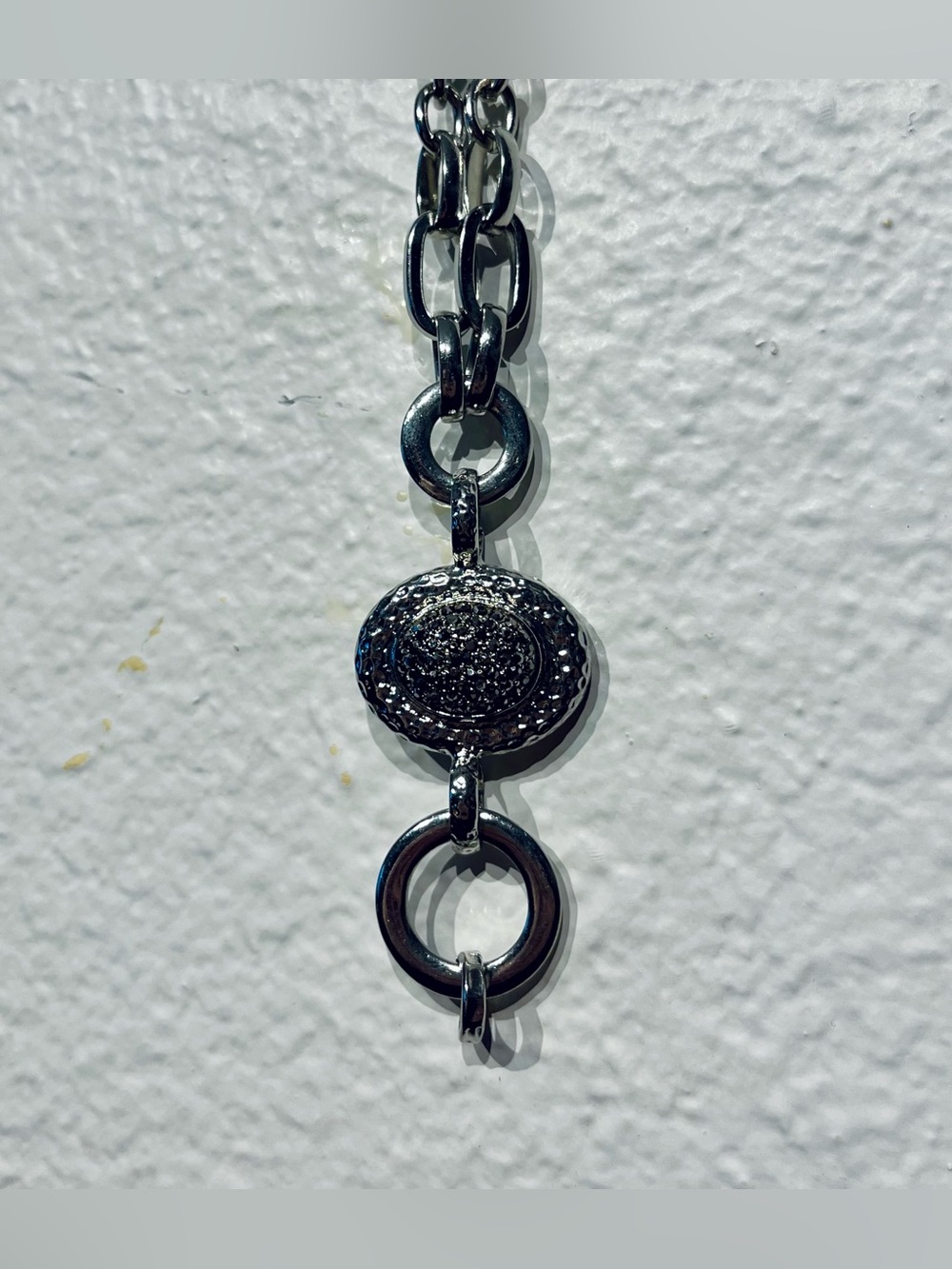 Nygard Silver-Tone Circular Link Pendant Necklace